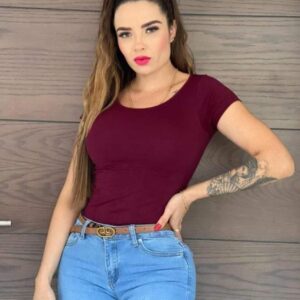 Blusa básica cuello redondo