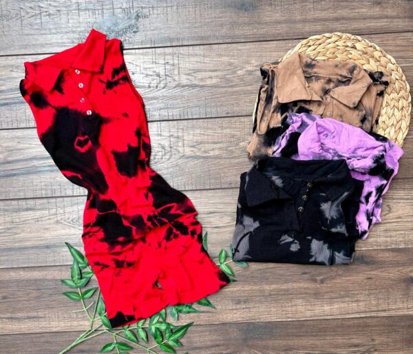 Jumper short cuello tipo polo Tie-dye - Image 2