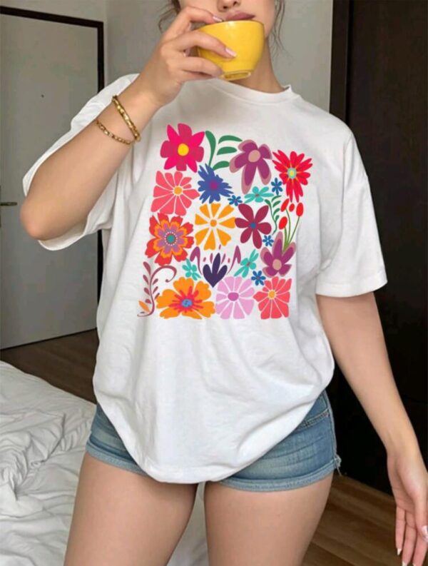 Playera Oversize Flores